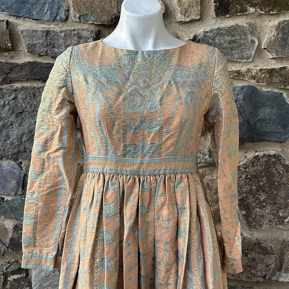 Vintage Saks Fifth Avenue Women's Multicolor Paisley Print Dress — image 2 of 8